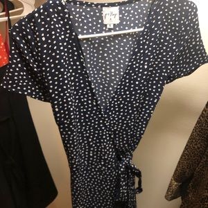 diamond wrap midi dress